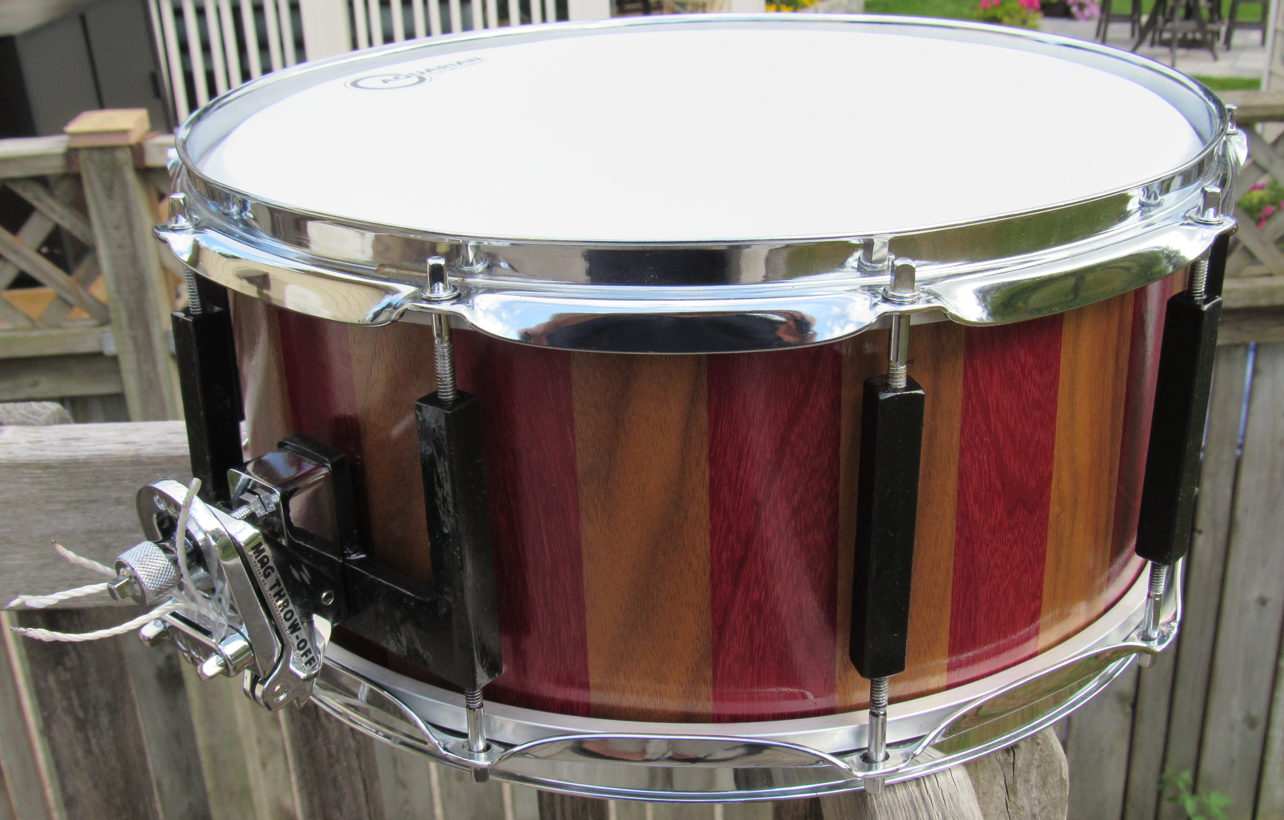rustic floating stave snare drum
